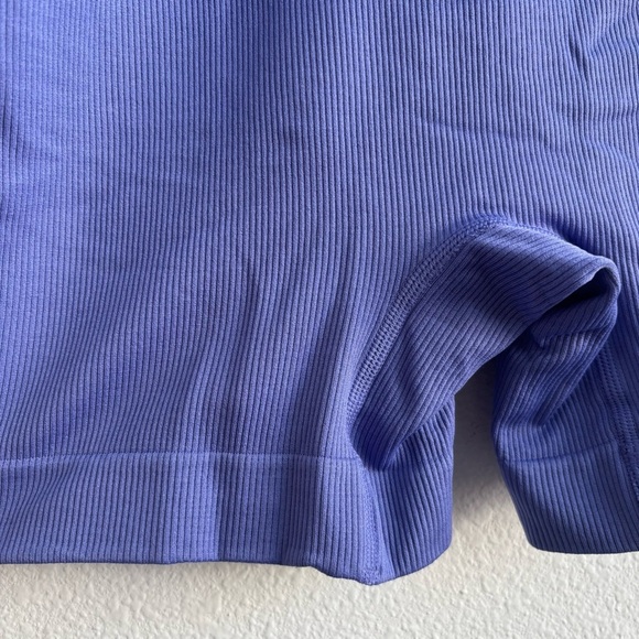 NWOT Athleta Aurora Ribbed Purple Adonis Blue Active Romper Bodysuit Shortie XS - Picture 6 of 10